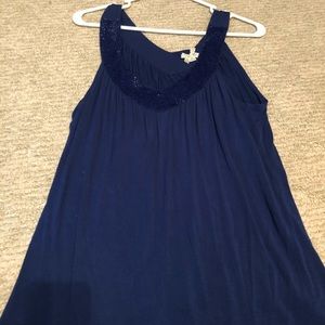 Royal blue tank with sequence